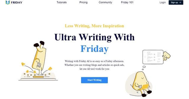 根据提示输入信息，Friday可以帮助您创建、重写和输出完整、高质量的博客、信件或营销文案。