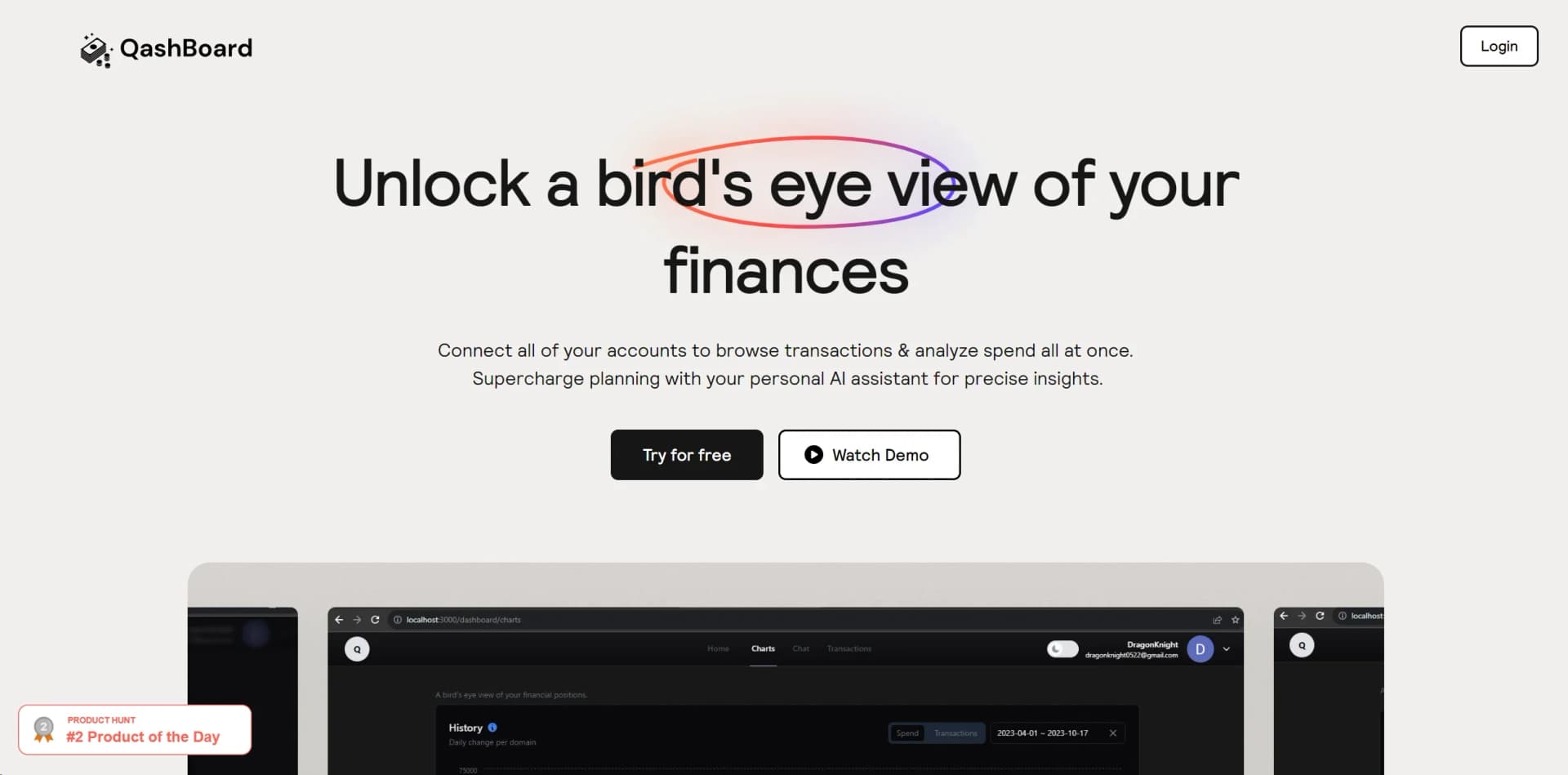 QashBoard screenshot