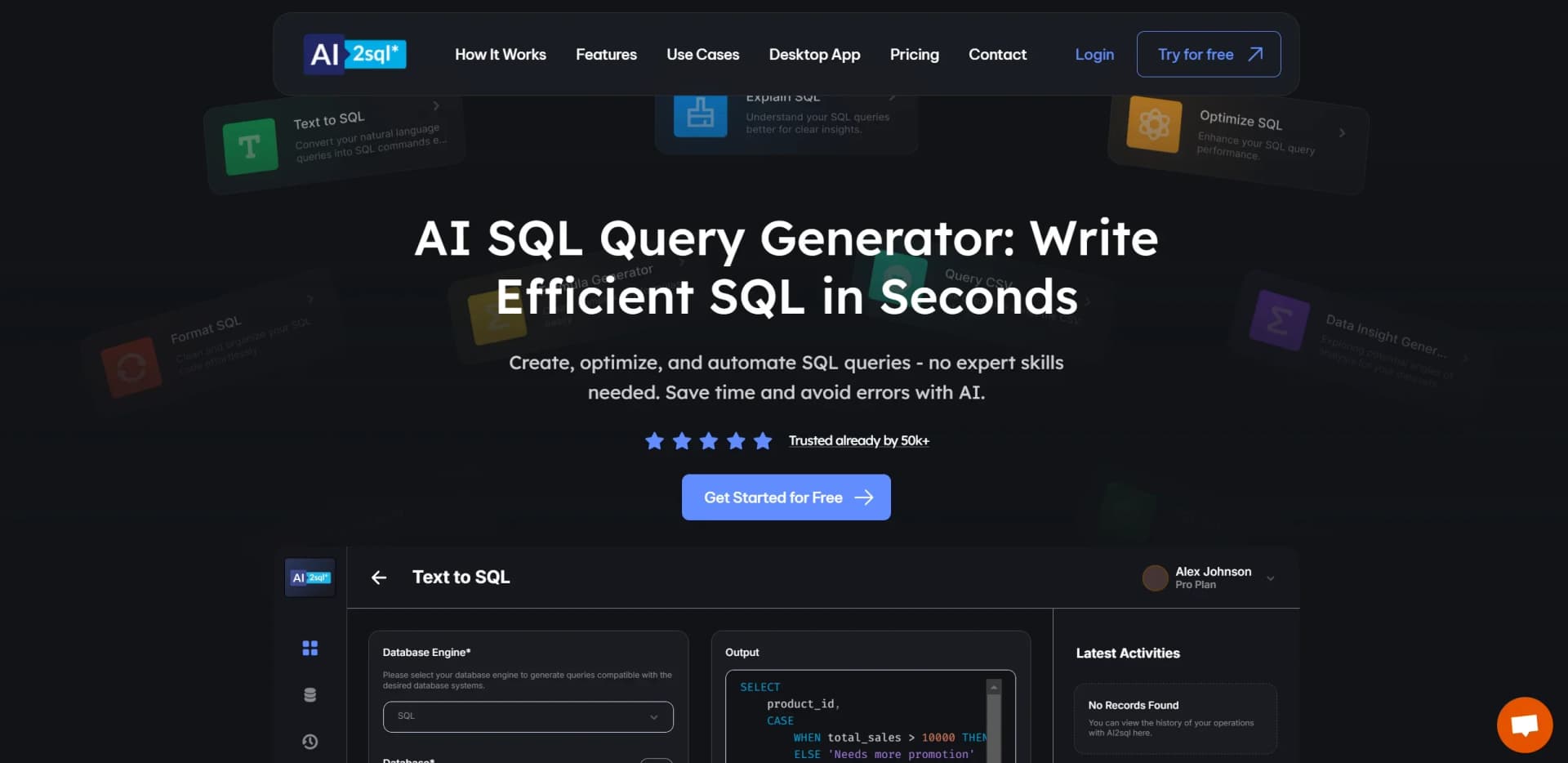 AI2sql screenshot