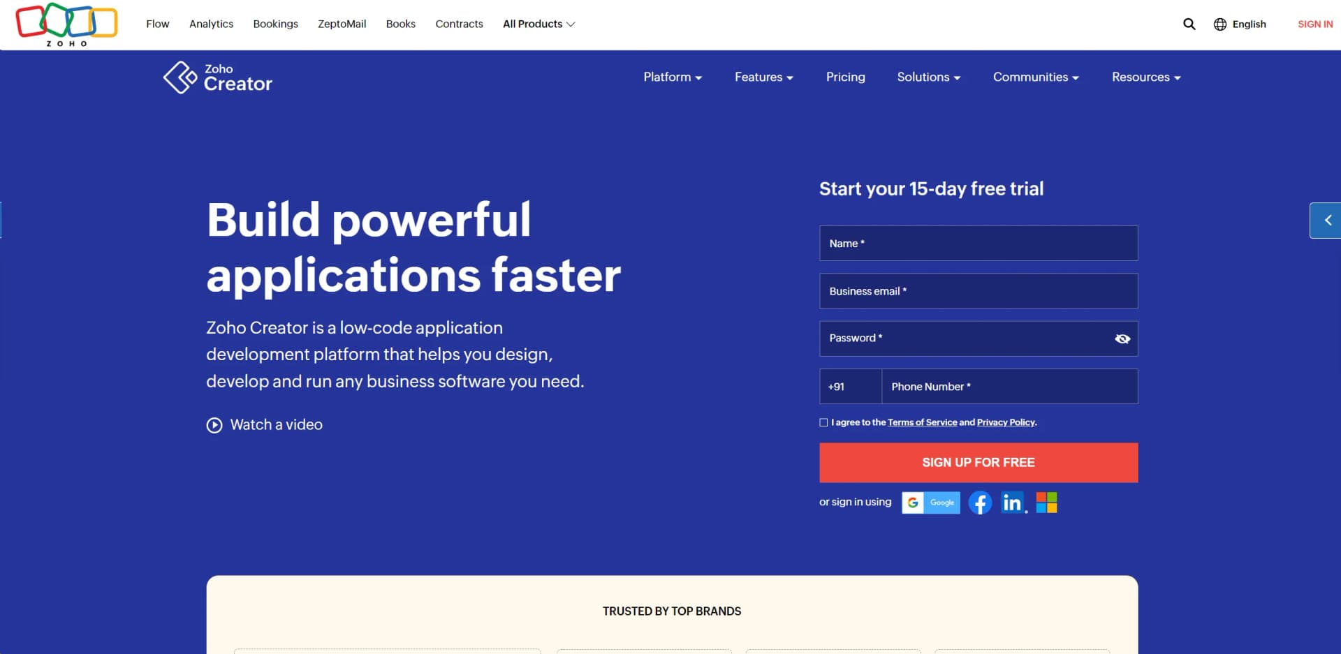 Zoho Creator screenshot