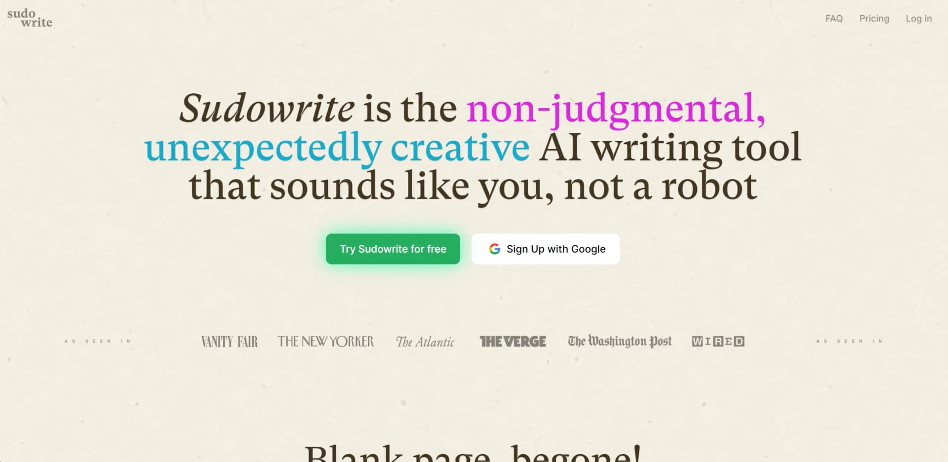 Sudowrite screenshot