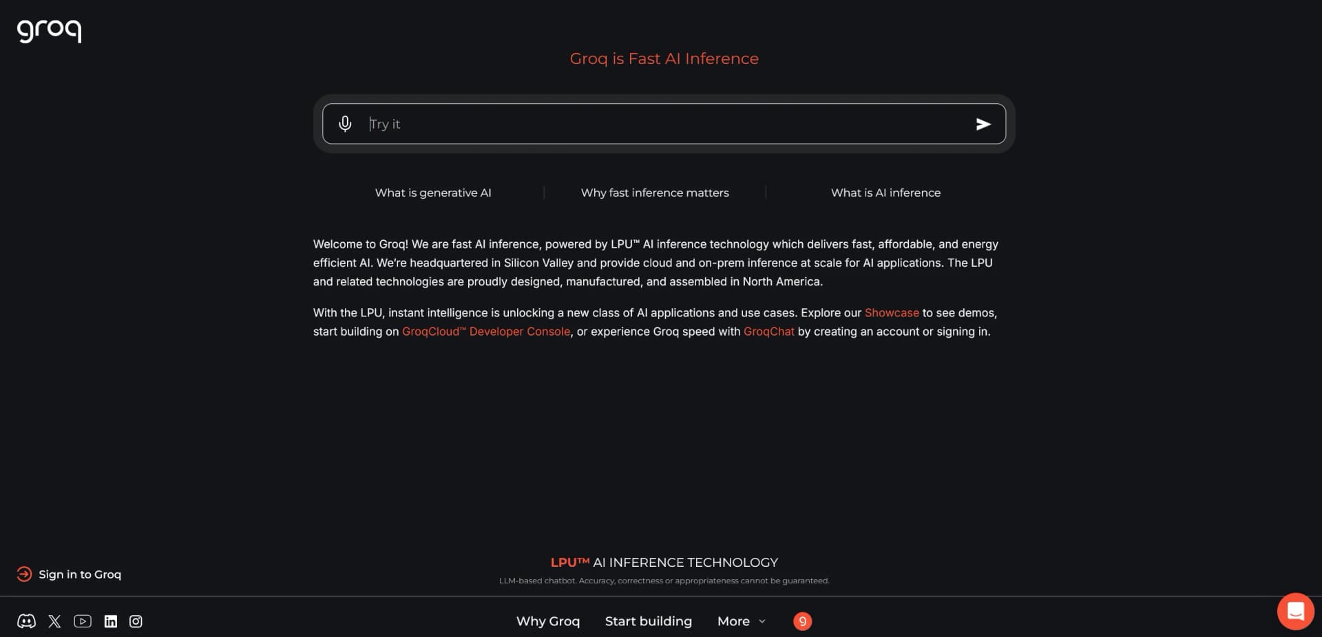 Groq screenshot