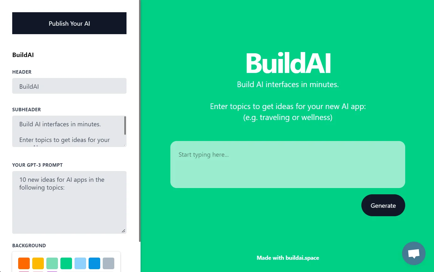 Build AI screenshot