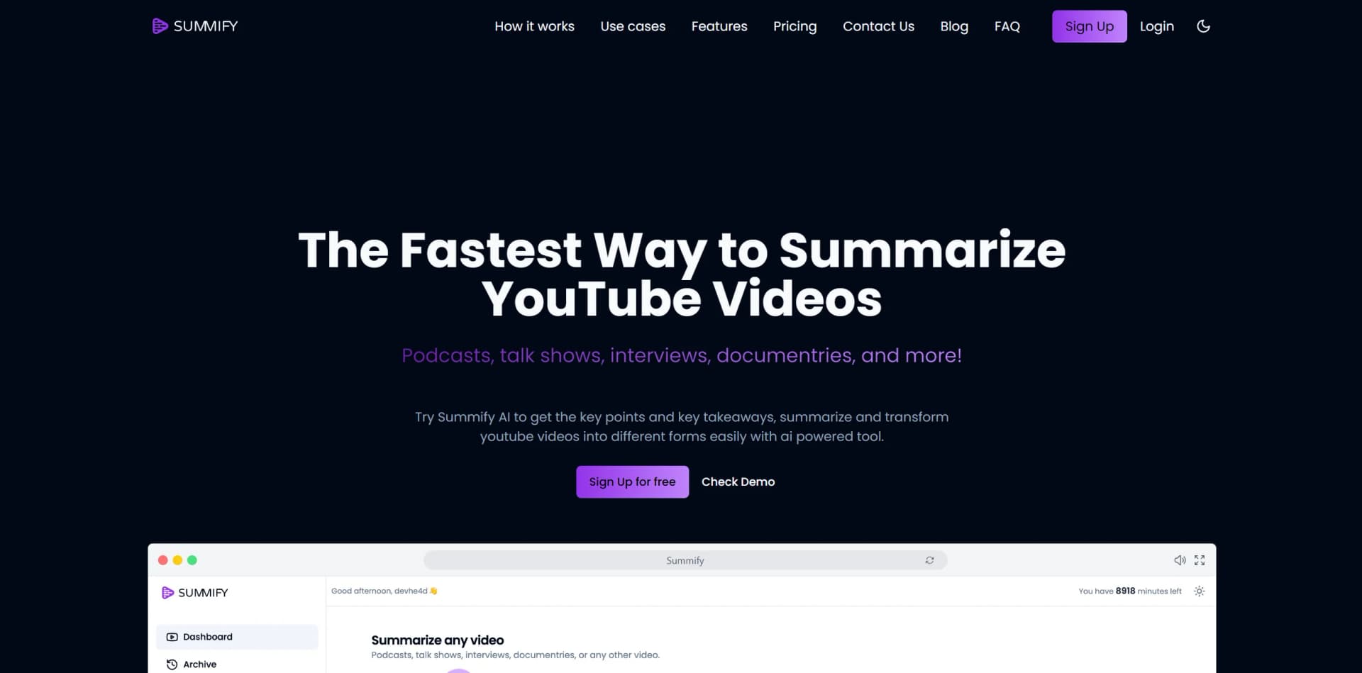 Summify screenshot