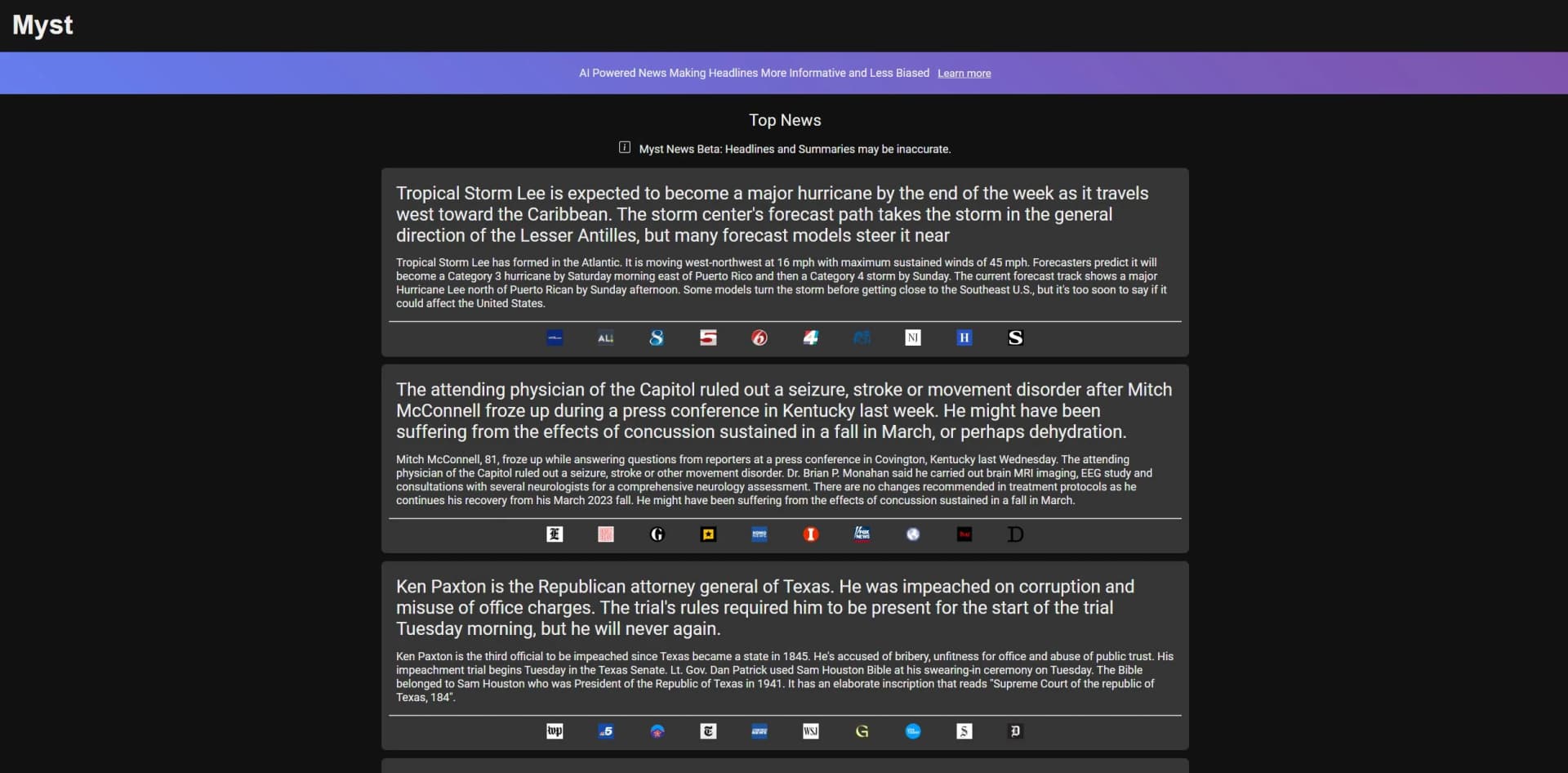 Myst News screenshot