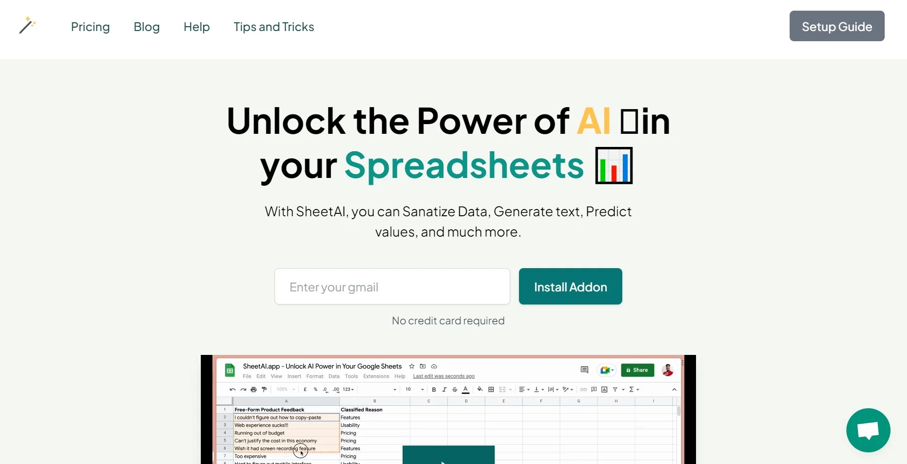 SheetAI.app screenshot