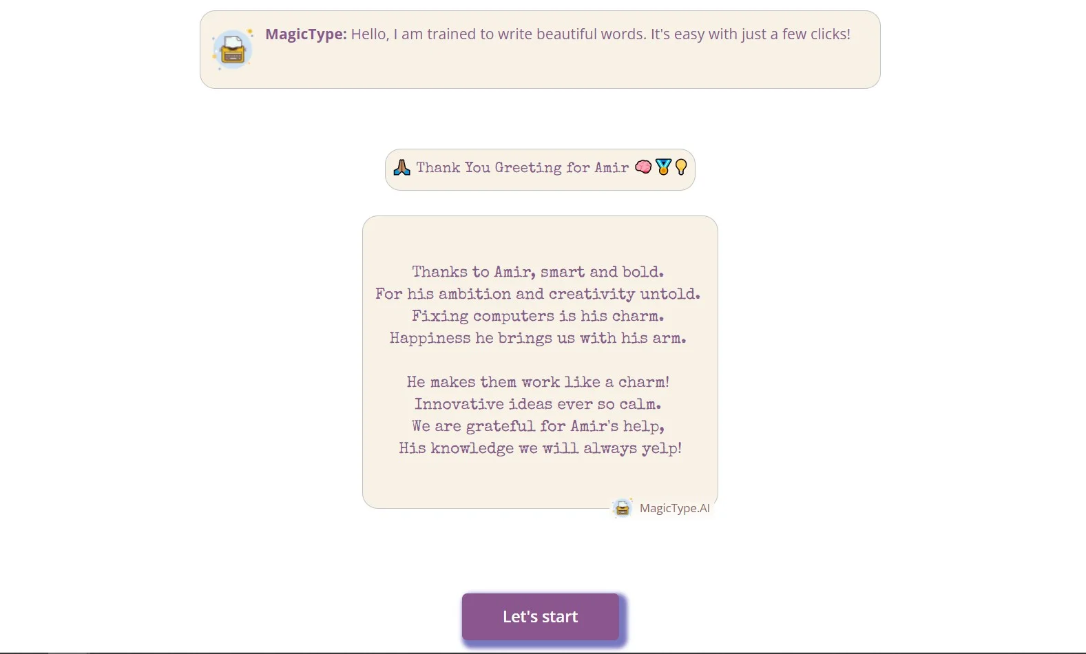Magic Type AI screenshot