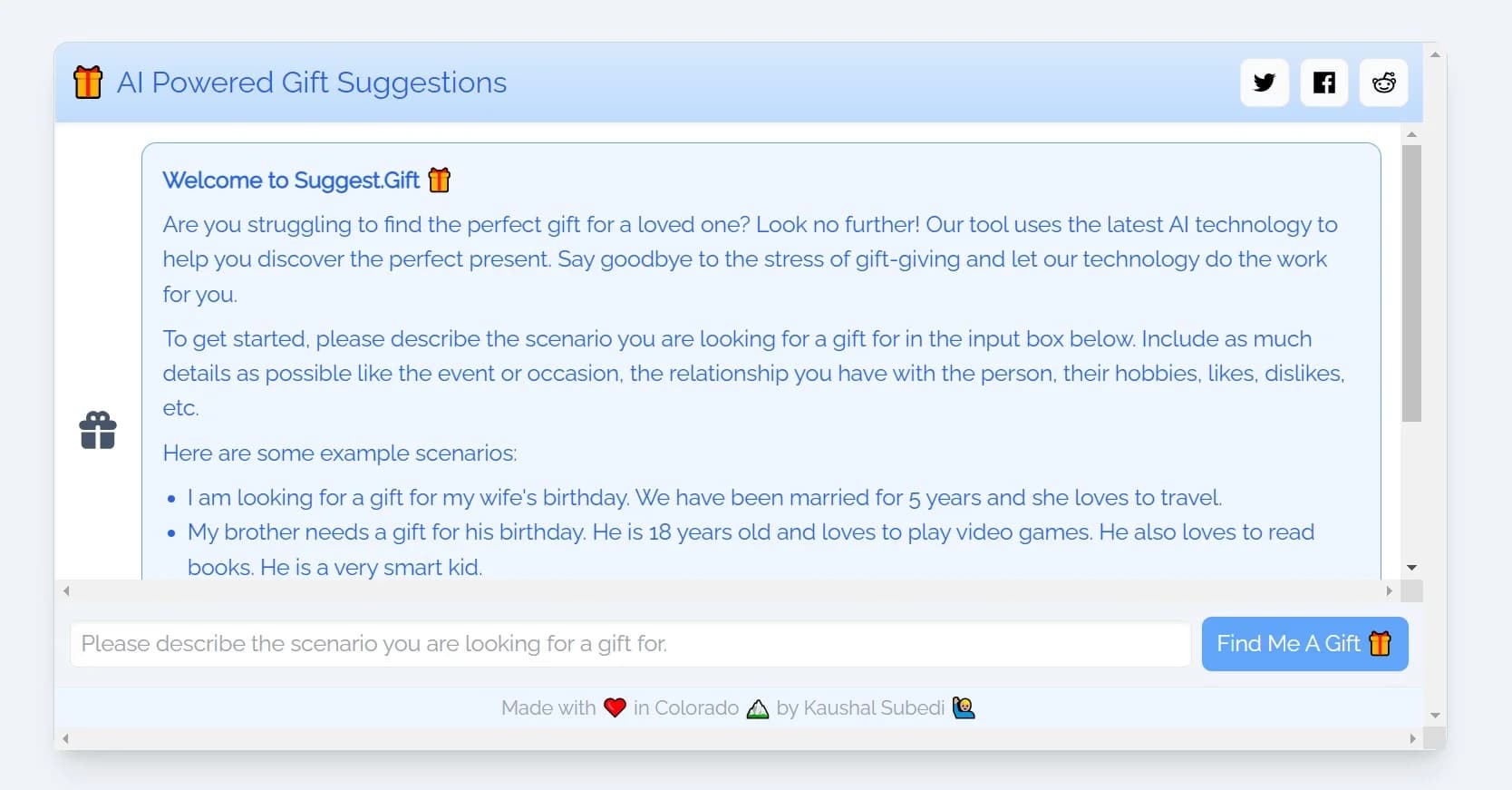 Suggest Gift screenshot