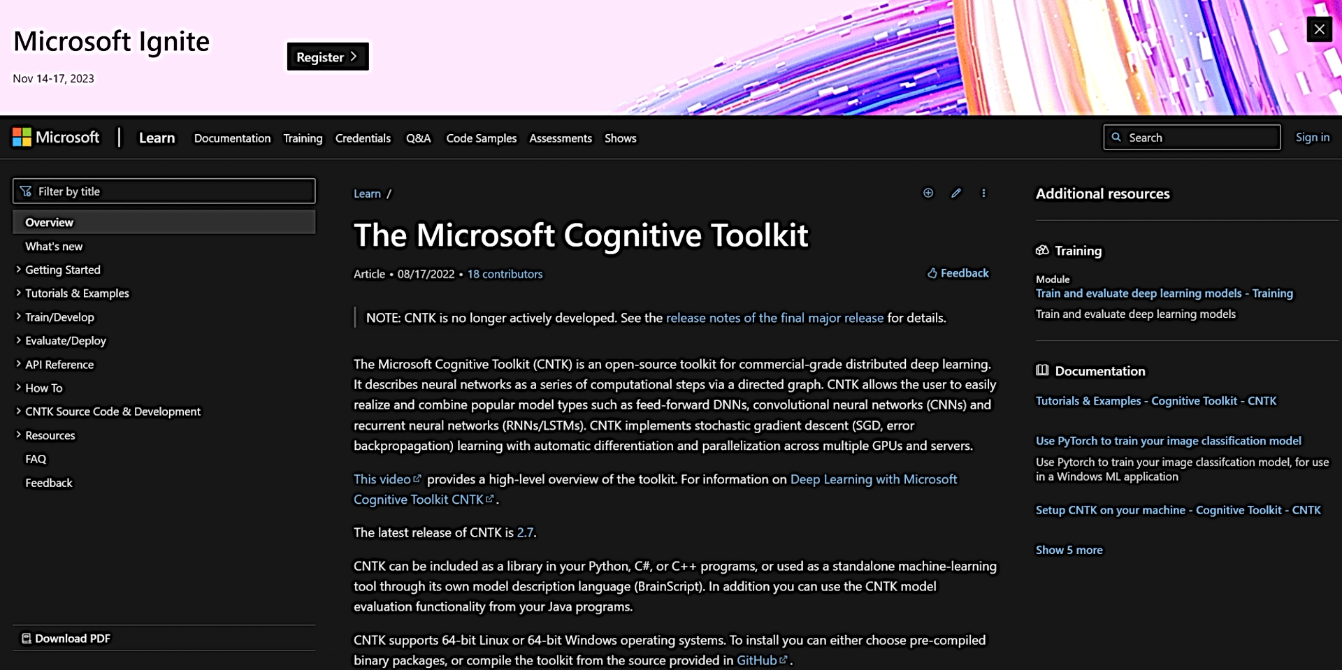 Microsoft Cognitive Toolkit featured