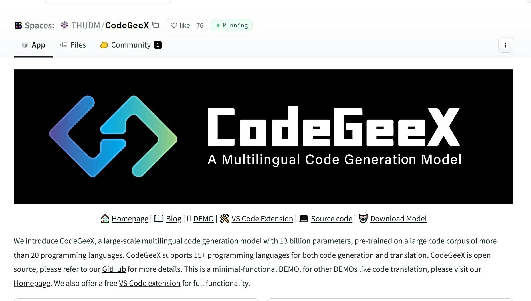 CodeGeeX featured