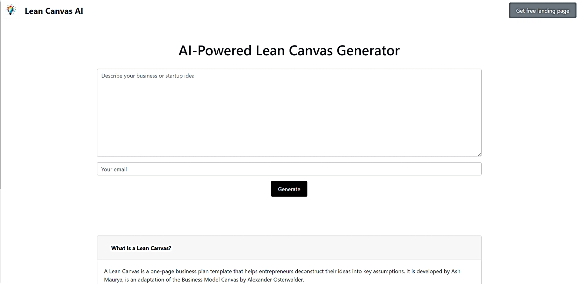 Lean Canvas AI featured