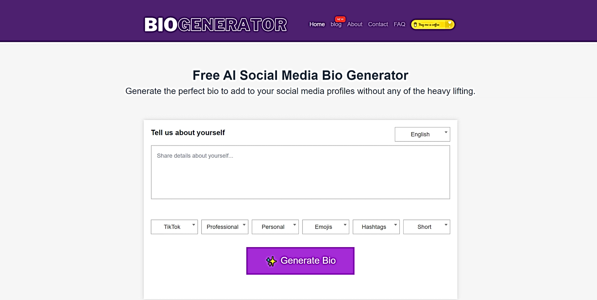 Social Media Bio Generator featured