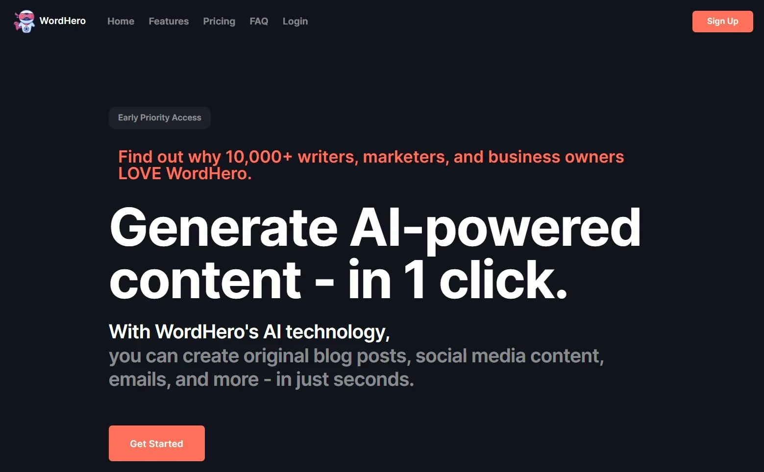 Wordhero screenshot