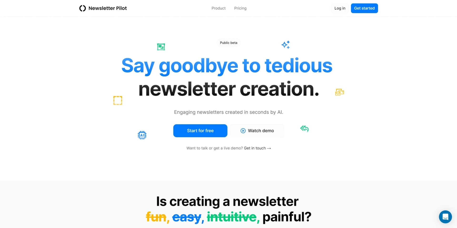 Newsletter Pilot screenshot