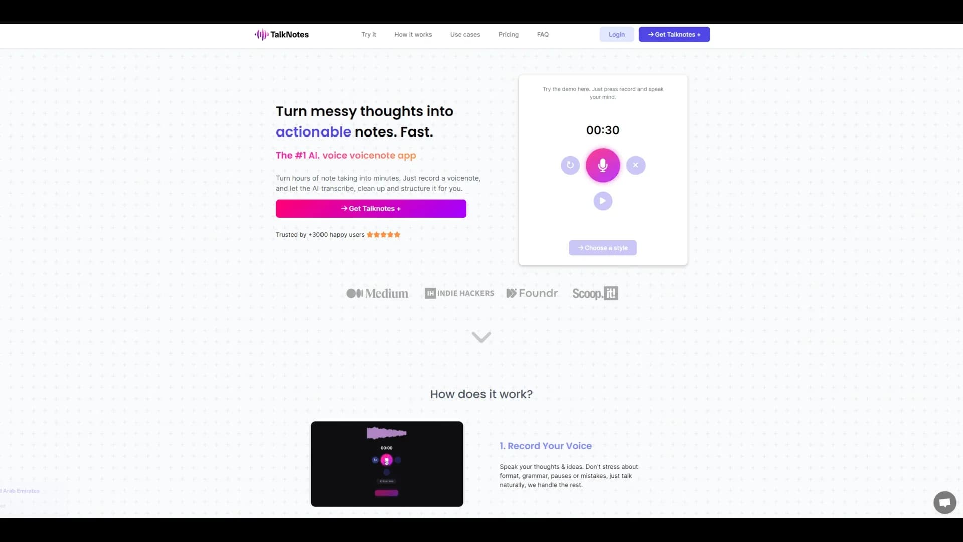 Talknotes screenshot
