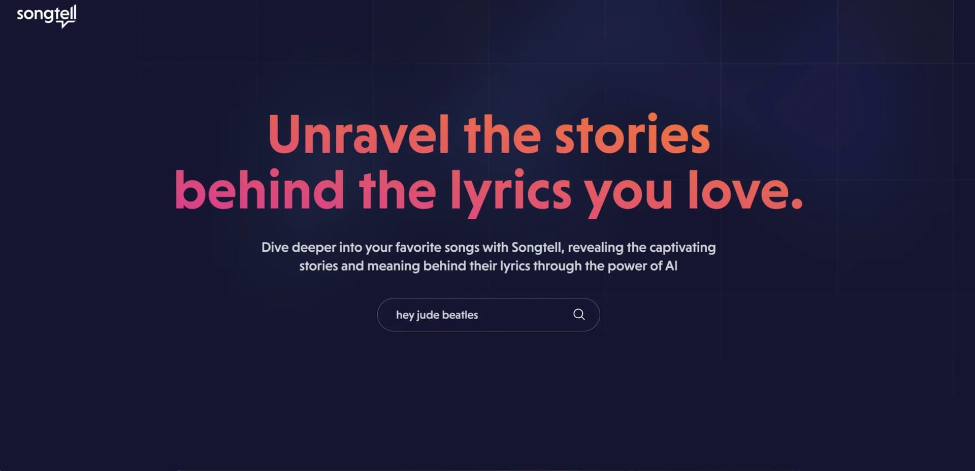 Songtell screenshot