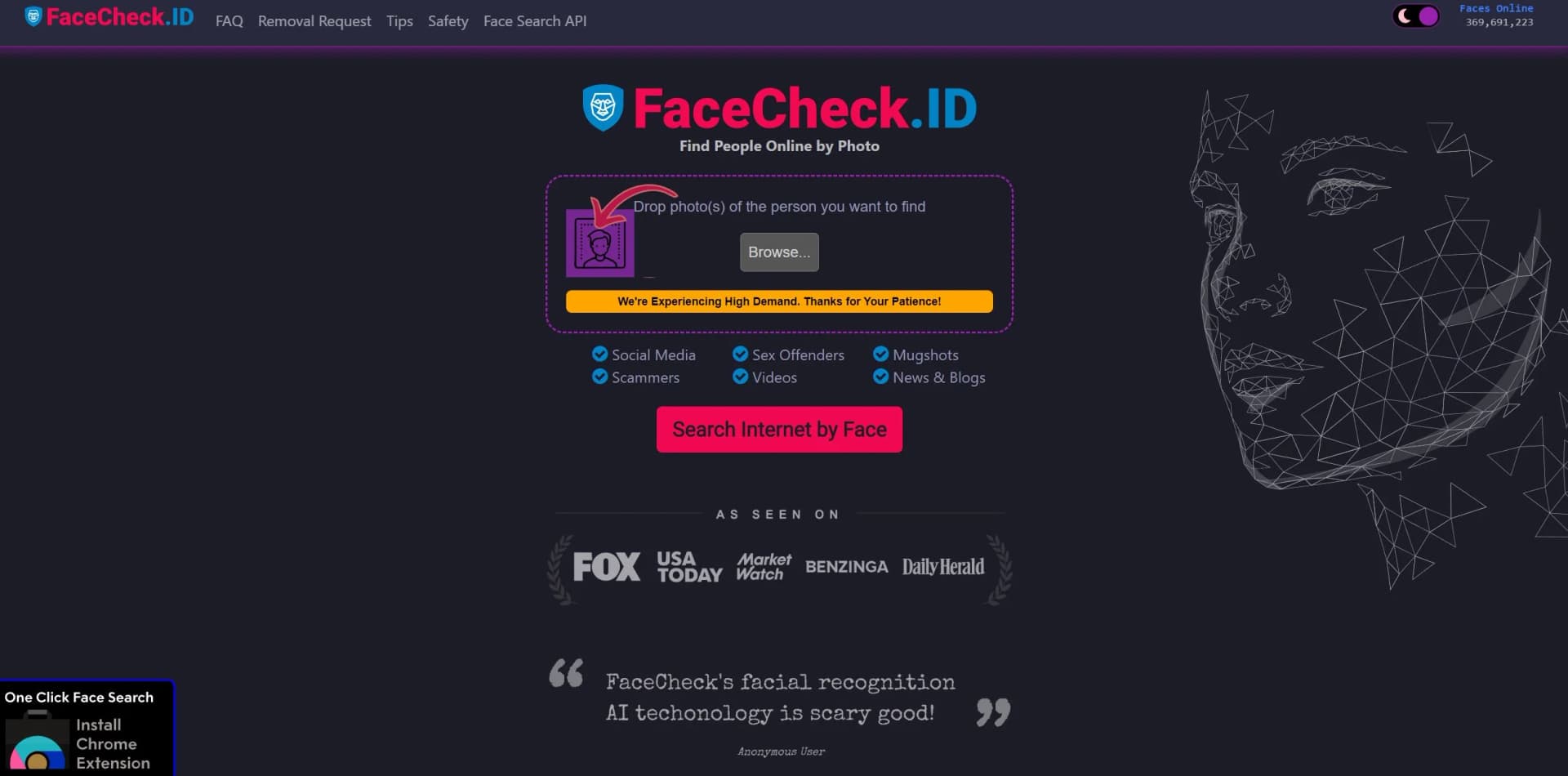 FaceCheck ID screenshot