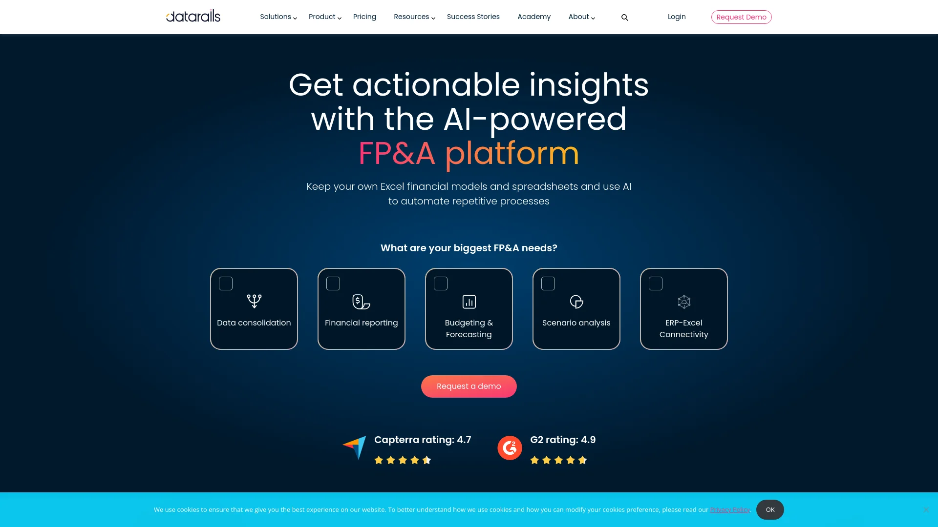 DataRails screenshot
