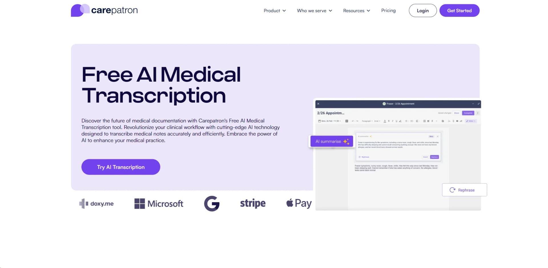 Carepatron screenshot