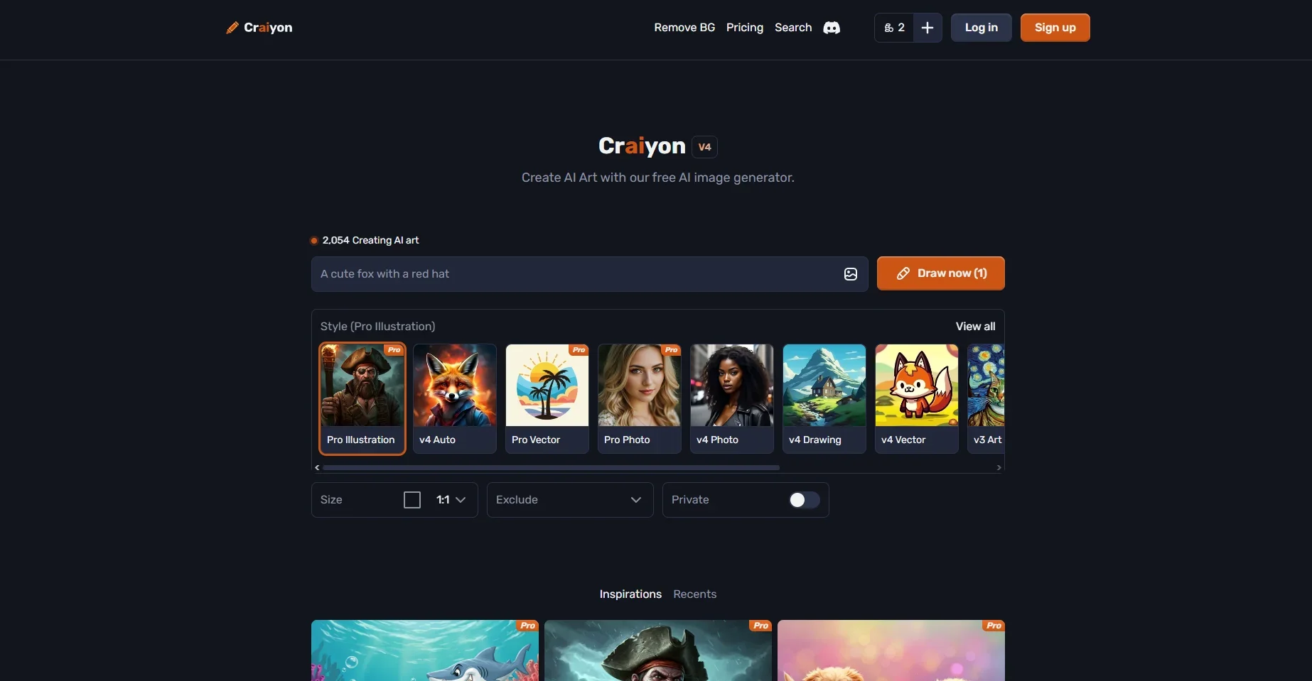 Craiyon screenshot