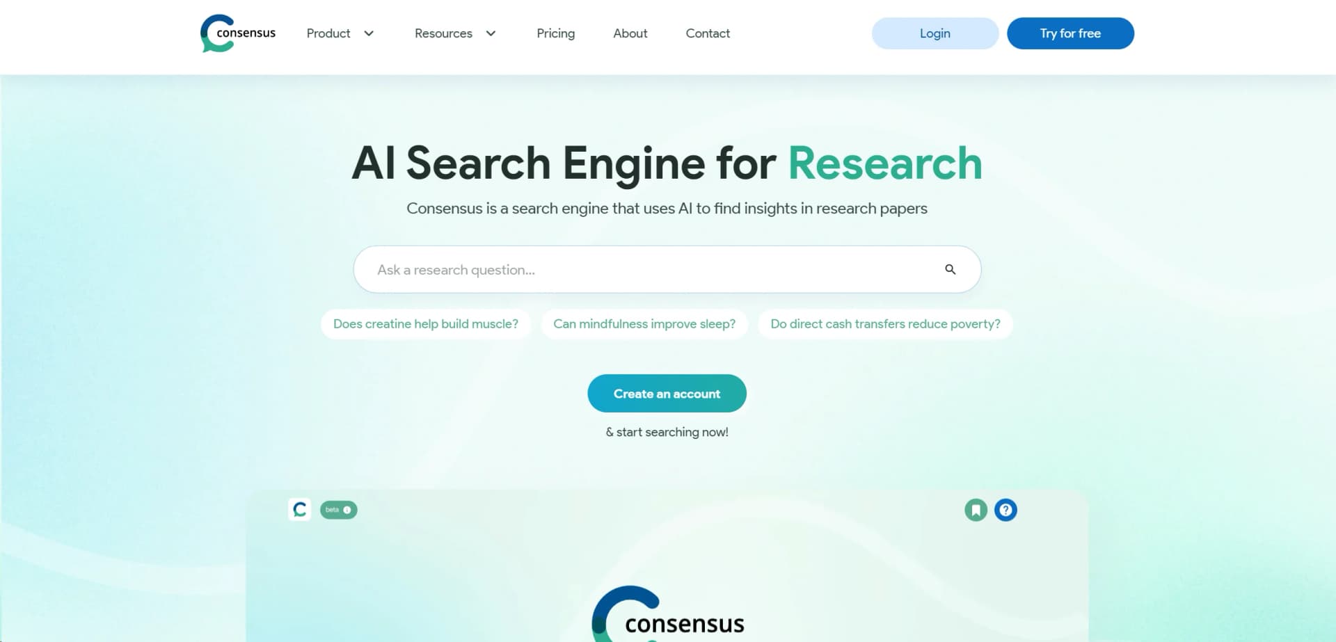 Consensus screenshot