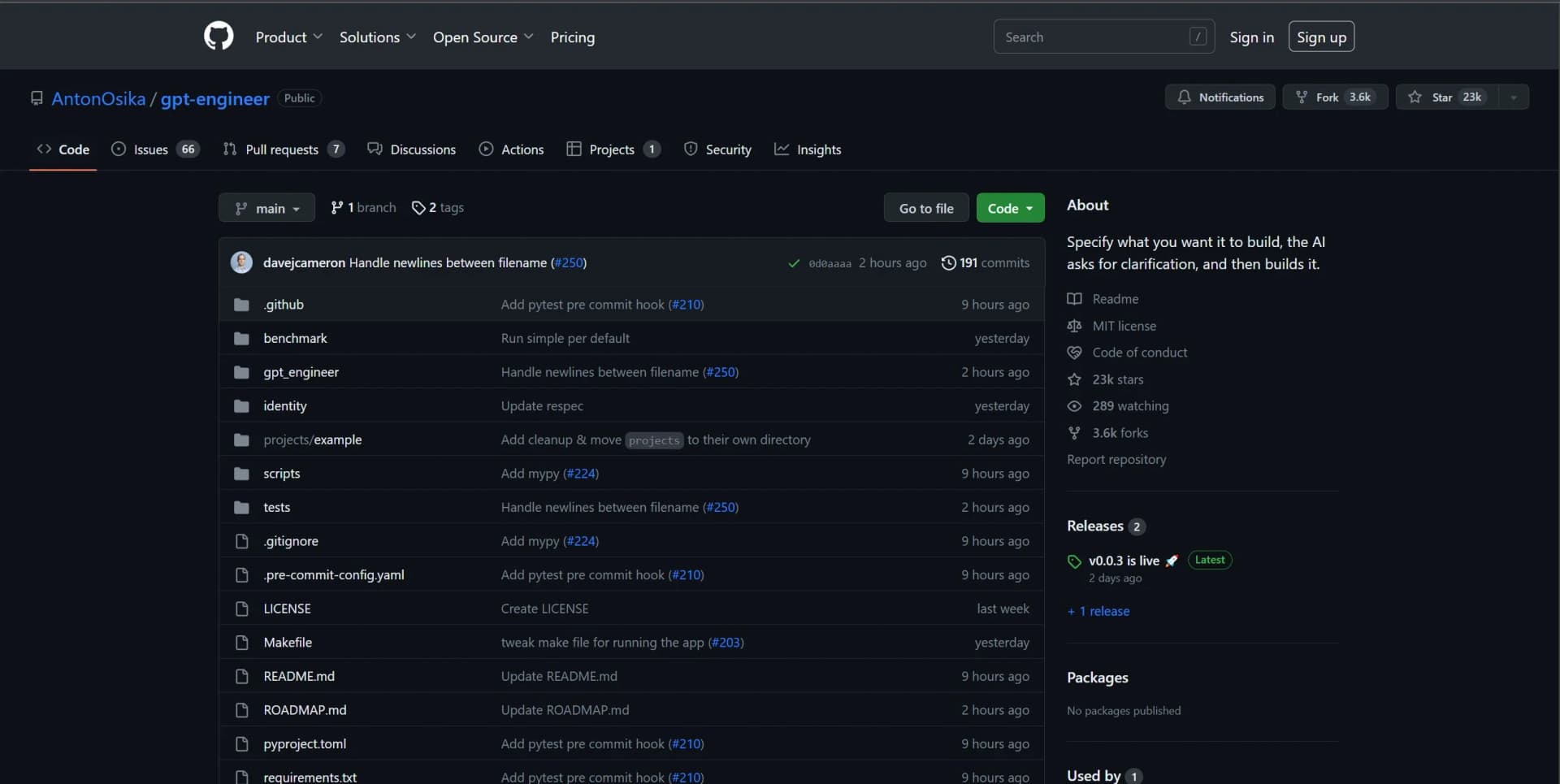 GPT Engineer screenshot
