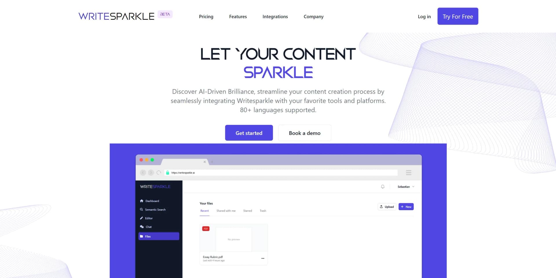 Writesparkle.ai screenshot
