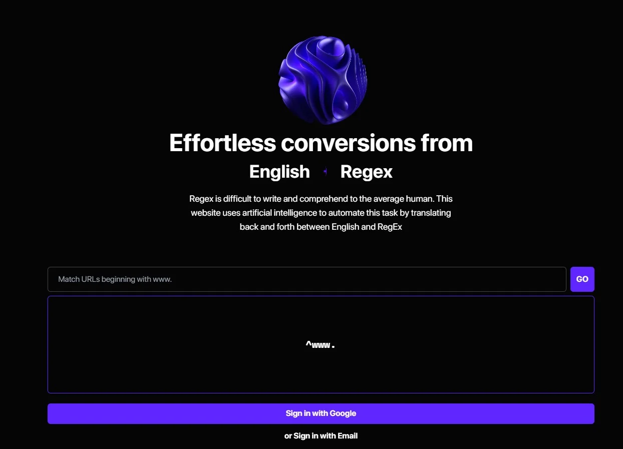 AutoRegex screenshot