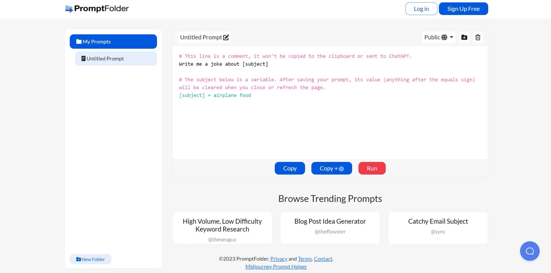PromptFolder screenshot