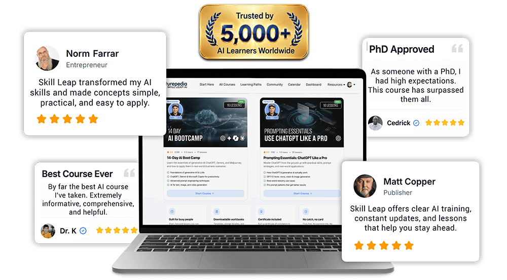 Skill Leap AI courses with student testimonials