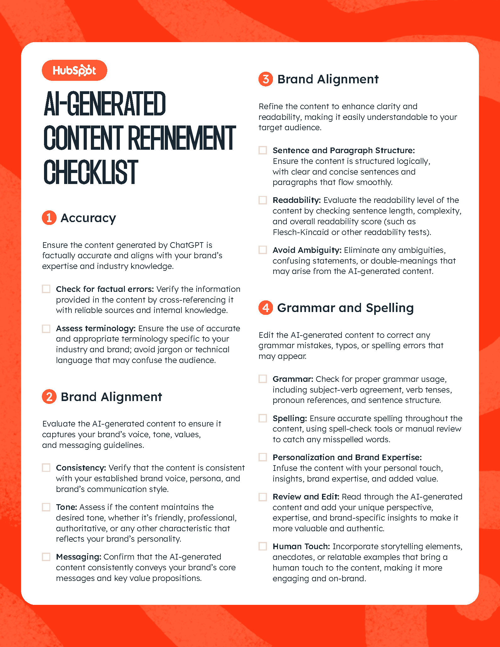 AI-Generated Content Refinement Checklist