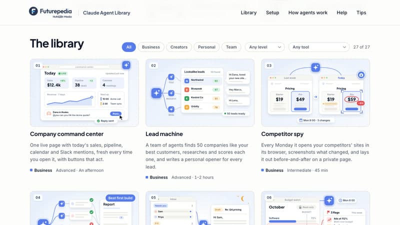 27 ready-to-build agents