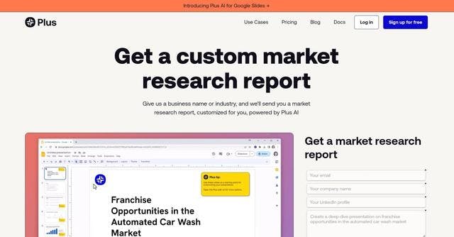 Plus AI for Market Research