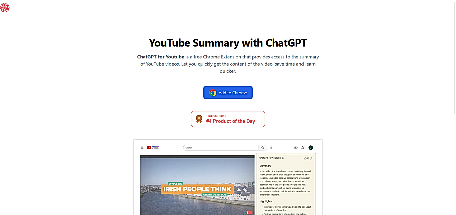 ChatGPT for Youtube featured