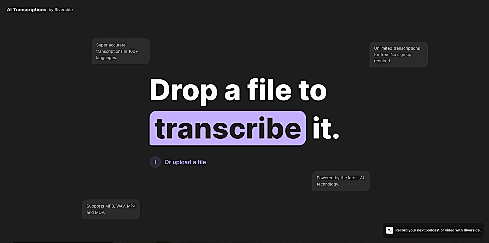 AI Transcription by Riverside featured