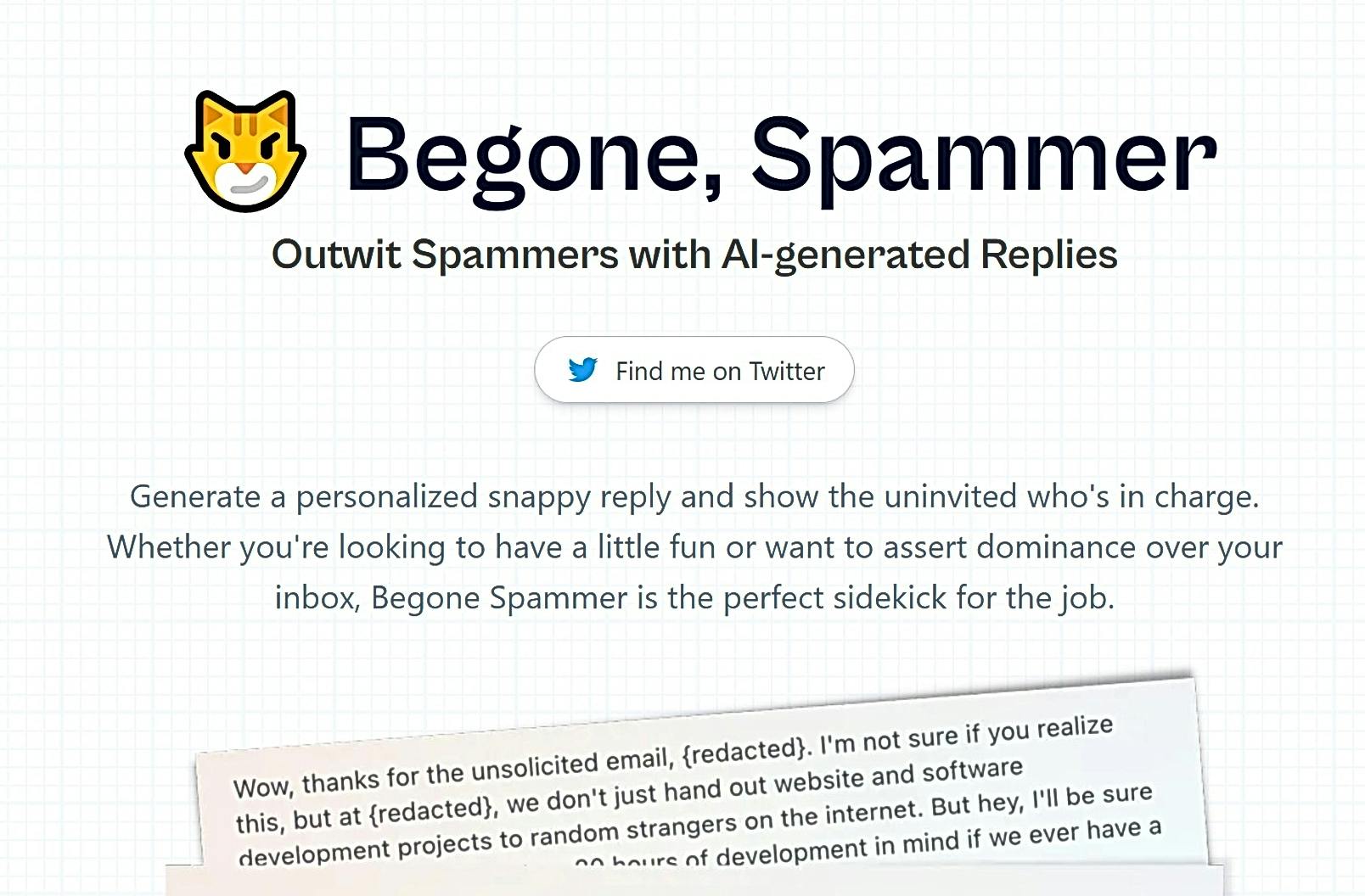 Begone Spammer featured
