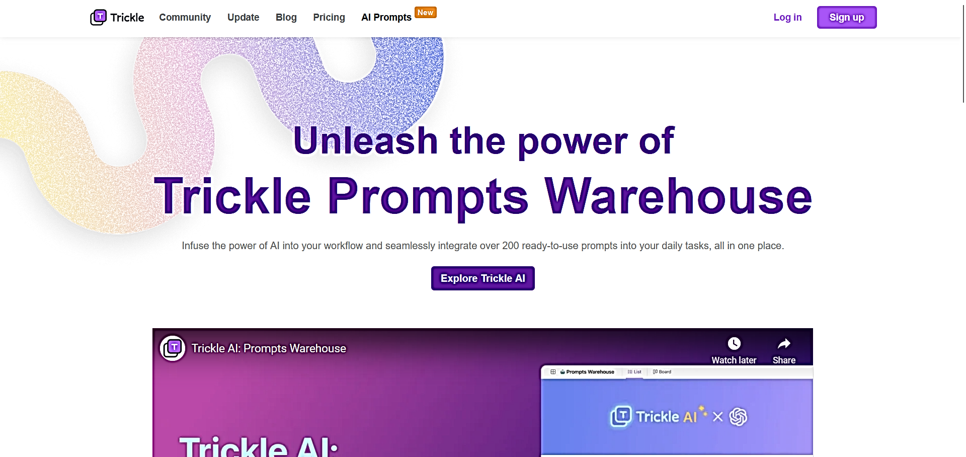 Trickle: Prompts Warehouse featured