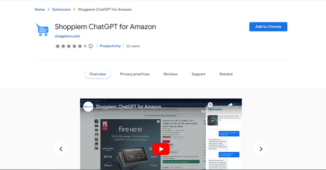 Shoppiem ChatGPT for Amazon
