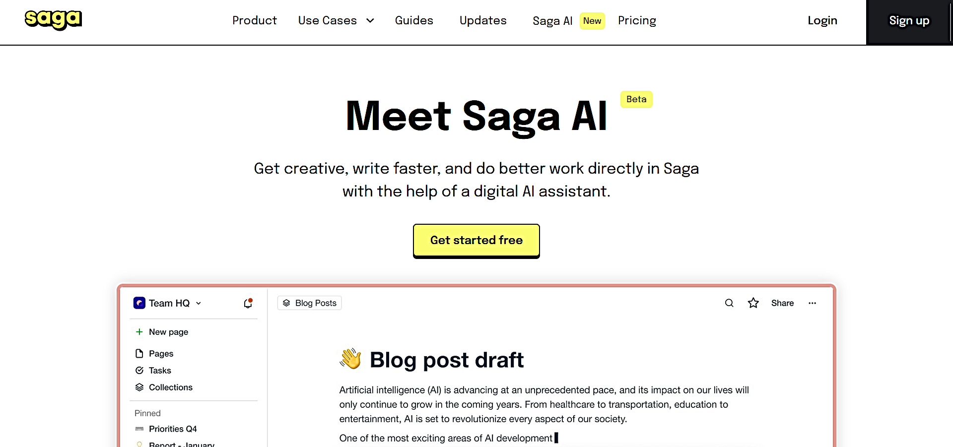 Saga AI featured