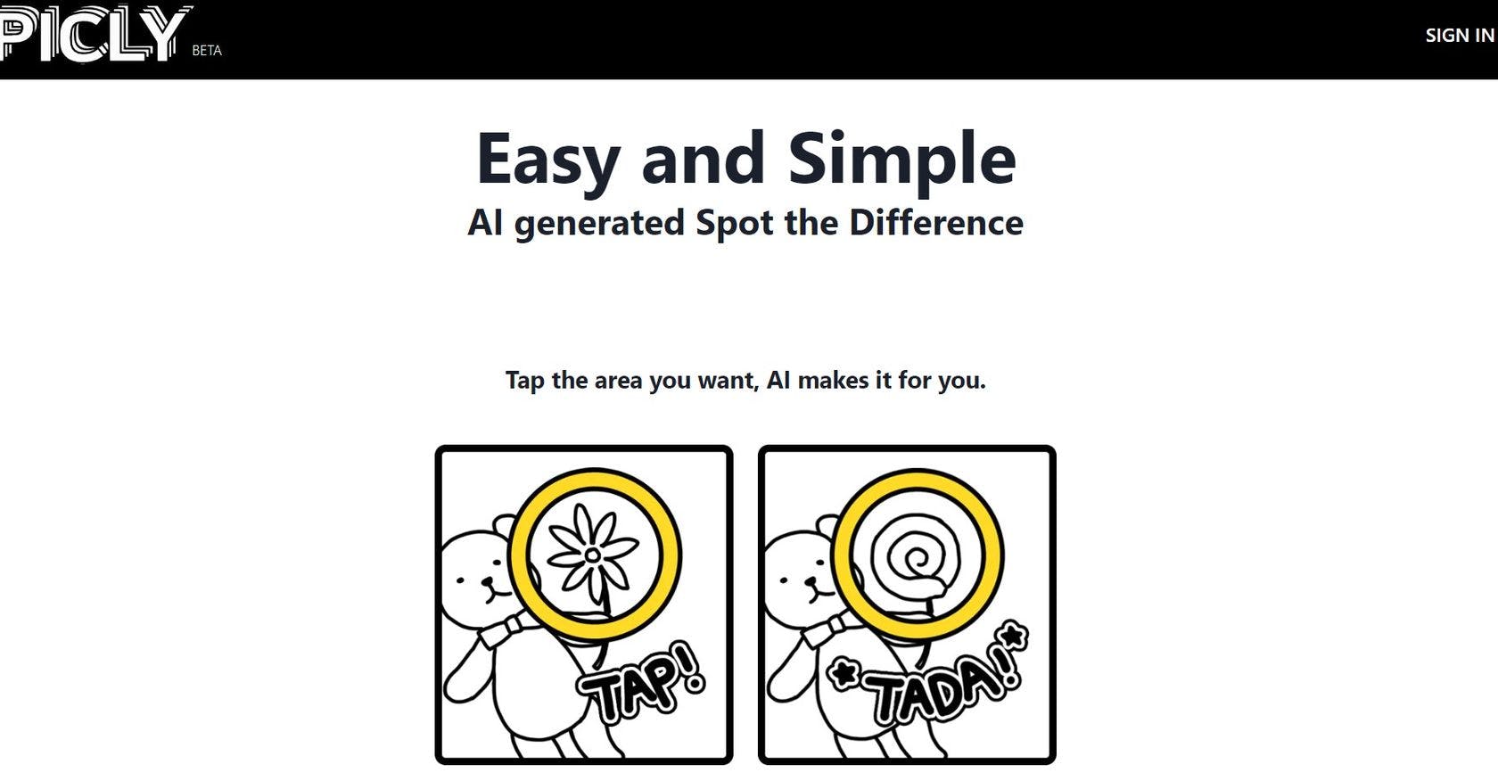 PICLY : AI generated spot the difference