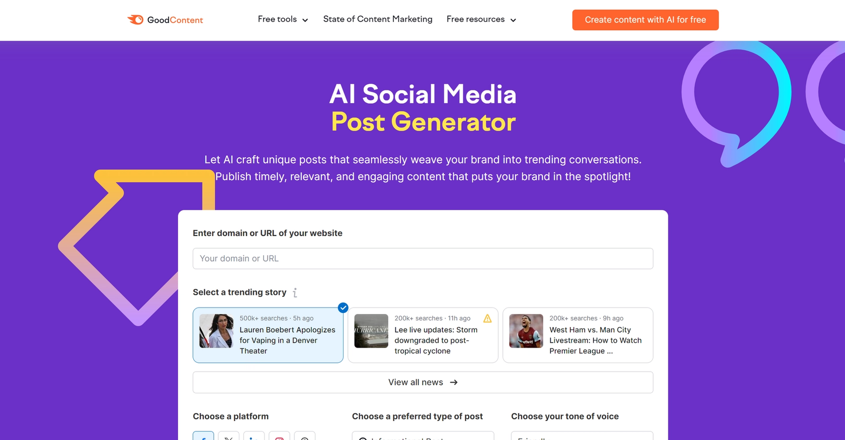 AI Social Media Post Generator | SEMRUSH