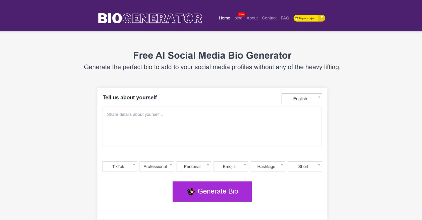 Social Media Bio Generator