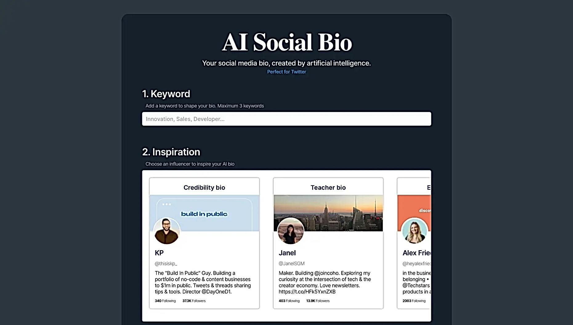 AI Social Bio featured