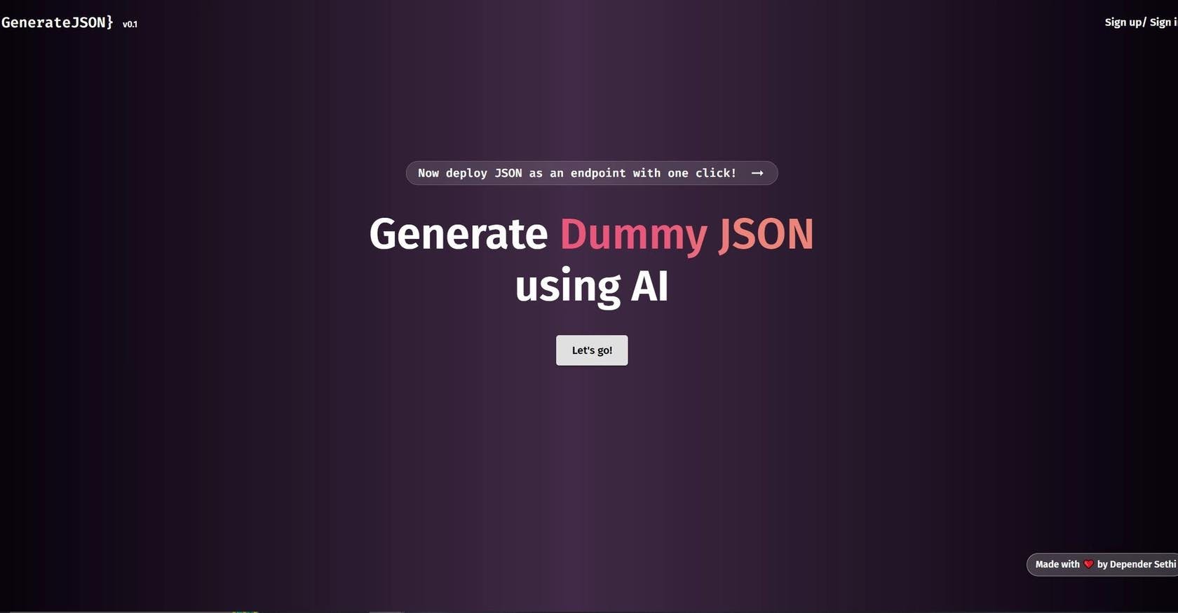 Generate JSON