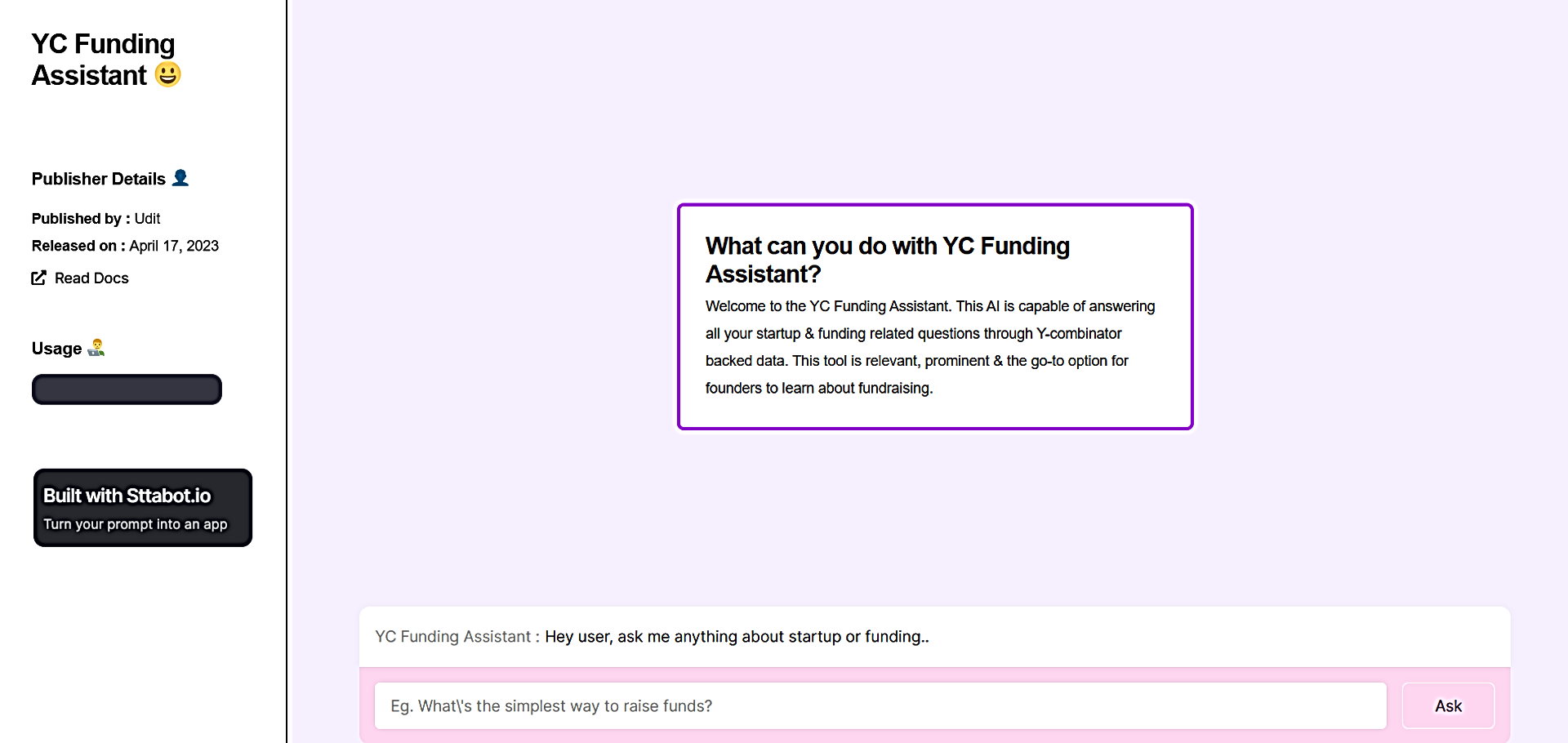 YC Funding Assistant featured