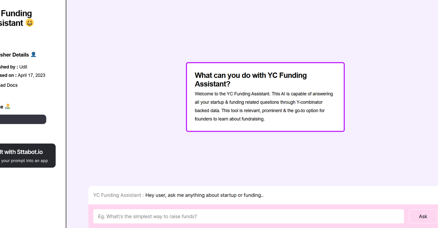 YC Funding Assistant