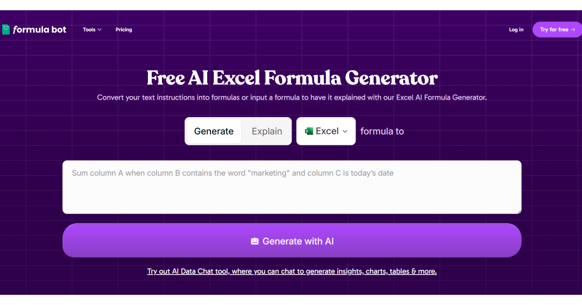 Excel Formula Bot