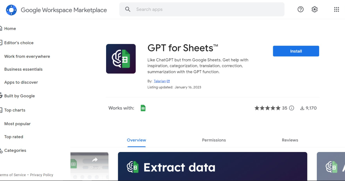 GPT for Sheets and Docs